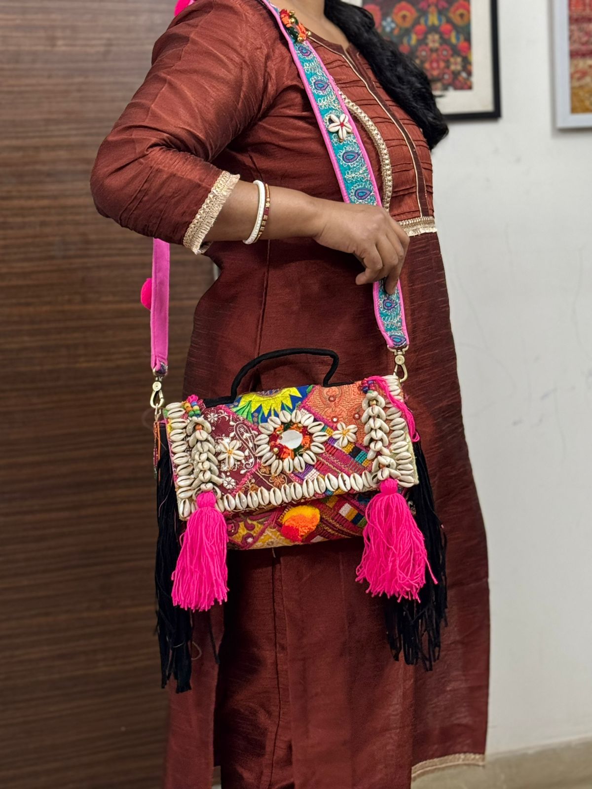 Banjara fringe sling bags