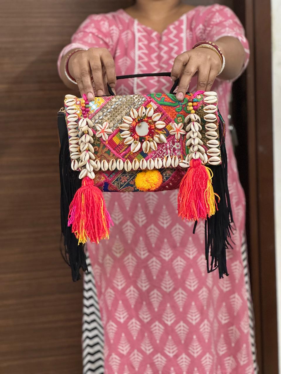 Banjara fringe sling bags